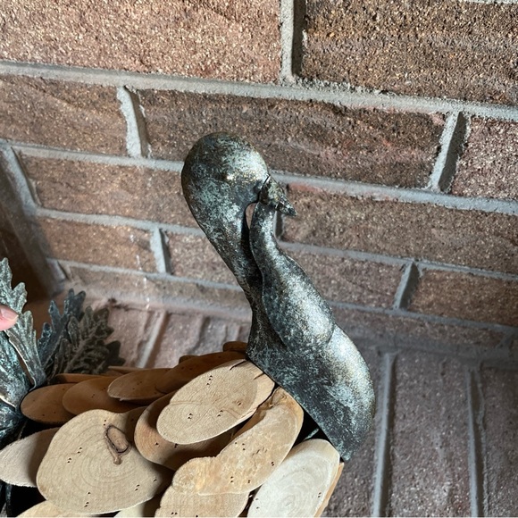 Rustic Wooden and Metal Peacock Decor - Picture 5 of 8